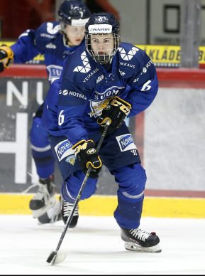 Topi Niemelä #6, FIN during their icehockey, U20 Four Nations Tournament match Finland - Sweden at the Helsinki Ice Hall 10. November 2019, in Helsinki, Finland. (Tomi Hänninen/Newspix24) © Bildbyrån 