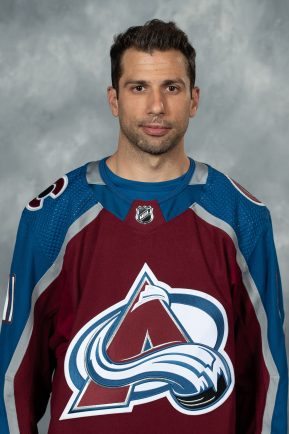 DENVER, CO - SEPTEMBER 21:  Andrew Cogliano #11 of the Colorado Avalanche poses for his official headshot for the 2022-2023 NHL season on September 21, 2022 at Ball Arena in Denver, Colorado. (Photo by Michael Martin/NHLI via Getty Images)